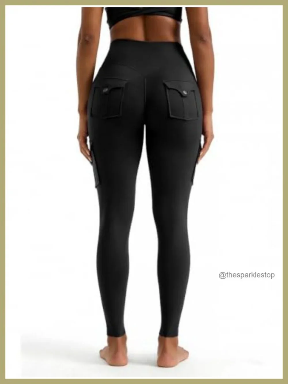 Flamingals High Waist Butt Lifting Cargo Leggings with Pockets